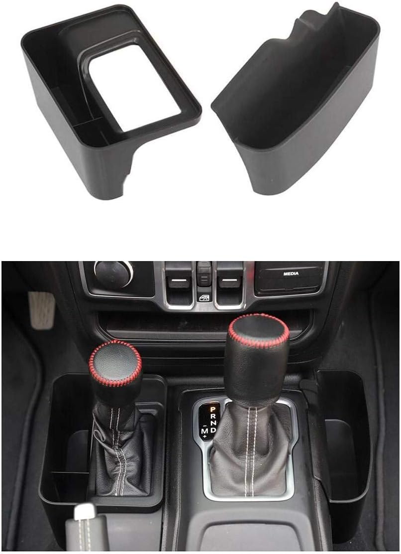 Salusy Gear Shifter Console Side Storage Box Side Organizer Tray Auto Transmission Compatible for 2018-2020 Jeep Wrangler JL JLU & 2020 Jeep Gladiator JT