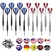 WIN.MAX 12 Pack Darts Steel Tip Darts Set 24 Grams with Aluminium Shafts, 30 PET Flights, 50 Dart Rubber Rings