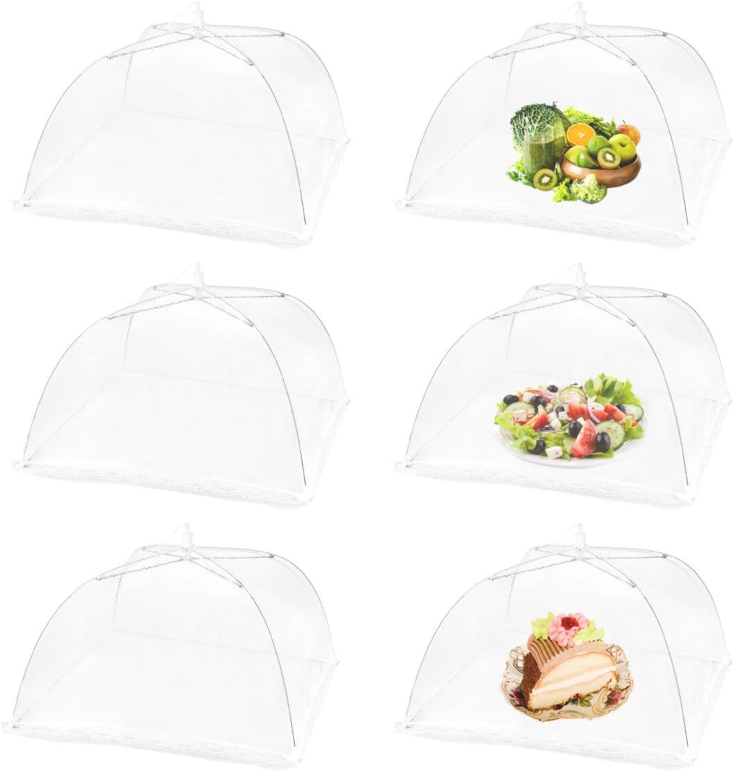 Mesh Food Covers Outdoor Masonda Pop-Up Food Tents(6 Pack) for Picnics/Grill/Party Outside Food Umbrella 100% Protection from Flies Reusable and Collapsible Net Cover 17×17 Inch: Home Improvement