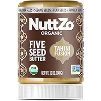 NuttZo Organic Tahini Fusion 5 Seed Butter Spread | Sesame Seeds Flax Seeds Pumpkin Seeds Sunflower Seeds Chia Seeds | Keto P