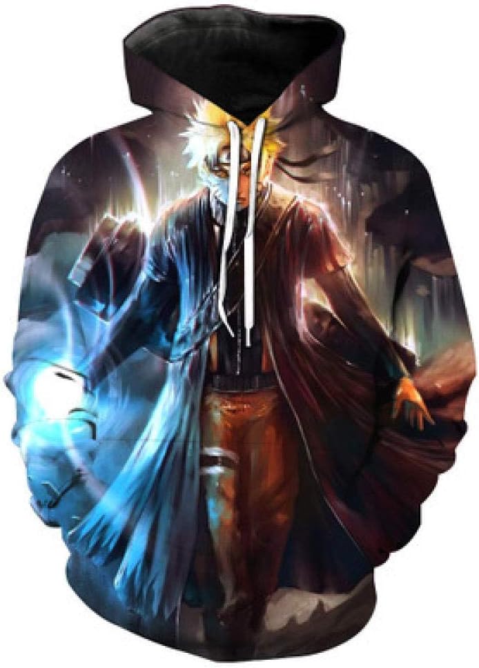 WYPAN Naruto 3D Cool Digital Print Sweatshirt Boys Girls Hoodie 3D Print Pullover Sweatshirts Hooded Jumpers