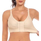 EUYZOU Post Surgery Compression Bras for Women Front Closure Mastectomy Surgical Bras Wireless with Adjustable Straps
