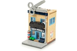 Brick Loot Mini City Barber Shop Set, Custom Designed Brick Model Barber Kit, Toy Building Blocks, for Adults & Kids Age 6+, Compatible with Lego and Major Toy Building Block Brands, 196 Pieces