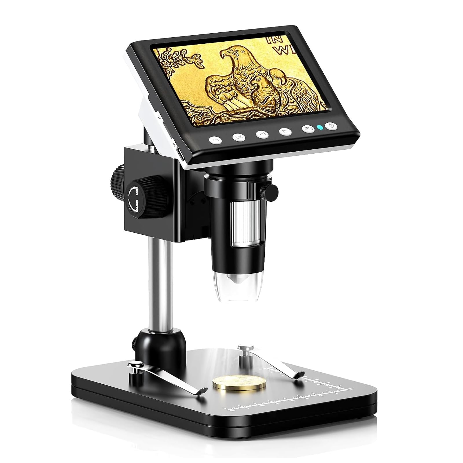 Hayve 4.3'' IPS Coin Microscope 1000X Collection Supplies with Lights