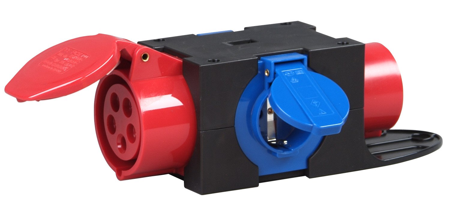 Kopp 129200002 CEE Compact Distributor CEE Plug 16 A / 2 Sockets and CEE Socket 16 A