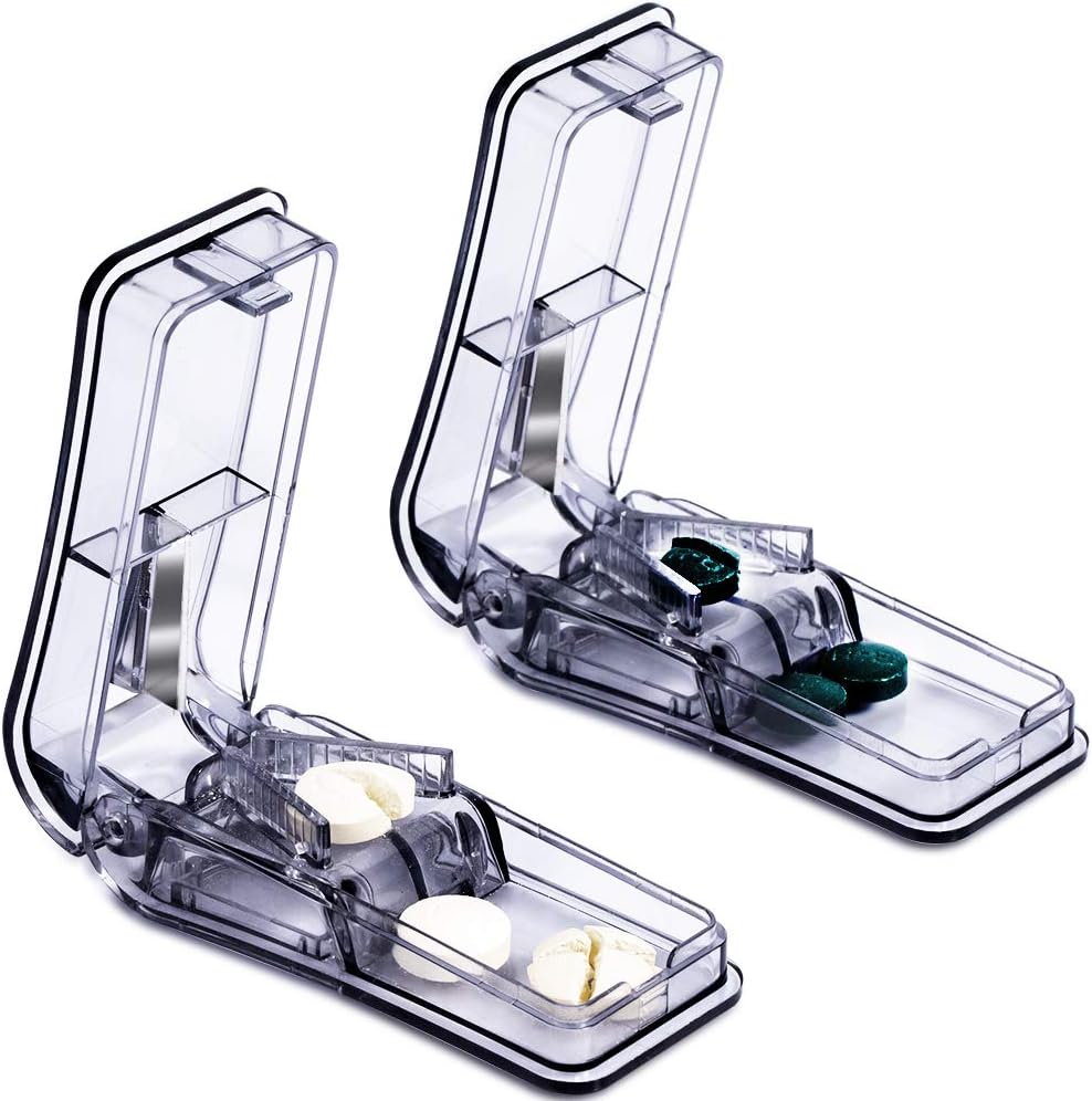 Pill Cutter for Small and Large Pills 1/4 1/2, Pill Splitter with Stainless Steel Pill Cutter for Small and Large Pills 1/4 1/2, Pill Splitter with Stainless Steel
