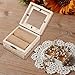 senover Wooden Wedding Ring Box Shabby Chic Wedding Ring Bearer Box Ring Bearer Pillow for Anniversary Valentine's Day Engagement Decorative Jewelry Box Favor Gift