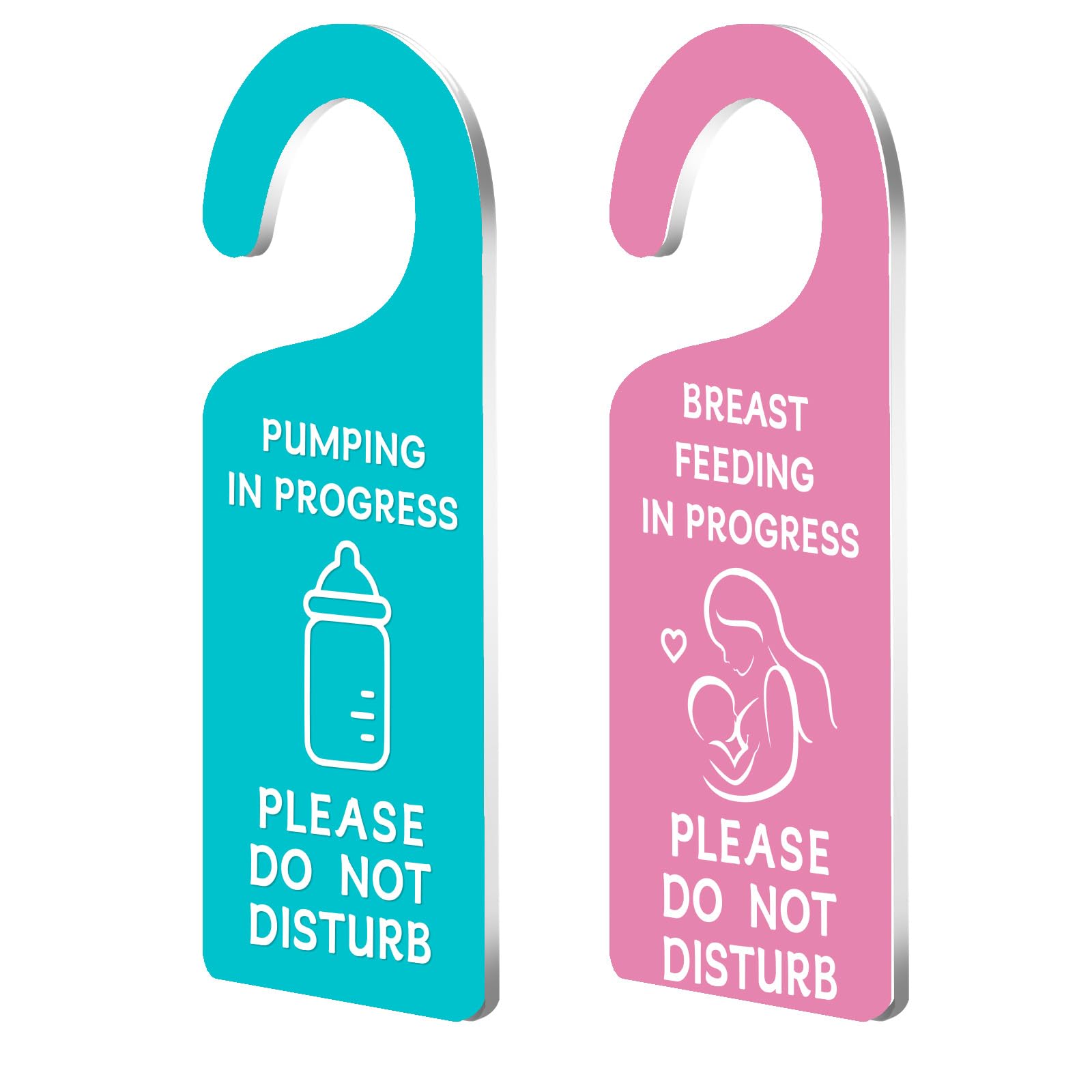 CHGCRAFT 2Pack Breastfeeding in Progress Pumping in Progress Do Not Disturb Door Sign Breastfeeding Door Sign Engraved Acrylic Door Sign Hanger for Office Hotels Restroom Hospital