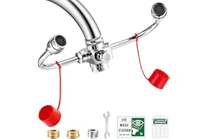 Huanyu Faucet Mounted Eyewash Station 360° Rotation Emergency Eye Wash Station Sink Attachment Adjustable Direction Eye Wash 