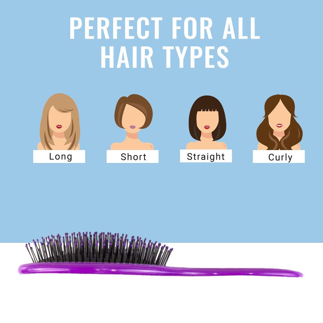 Wet Brush Original Detangler Hair Brush - Purple - Exclusive Ultra-soft IntelliFlex Bristles - Glide Through Tangles With Ease For All Hair Types - For Women, Men, Wet And Dry Hair : Beauty