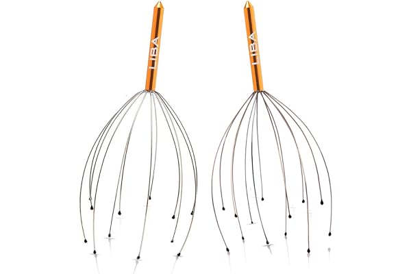 Scalp Massager Tool (2-Pack) for a Rejuvenating Head Hair Scratcher Massage by LiBa. No Painful Scratches, Tangling, or Hair