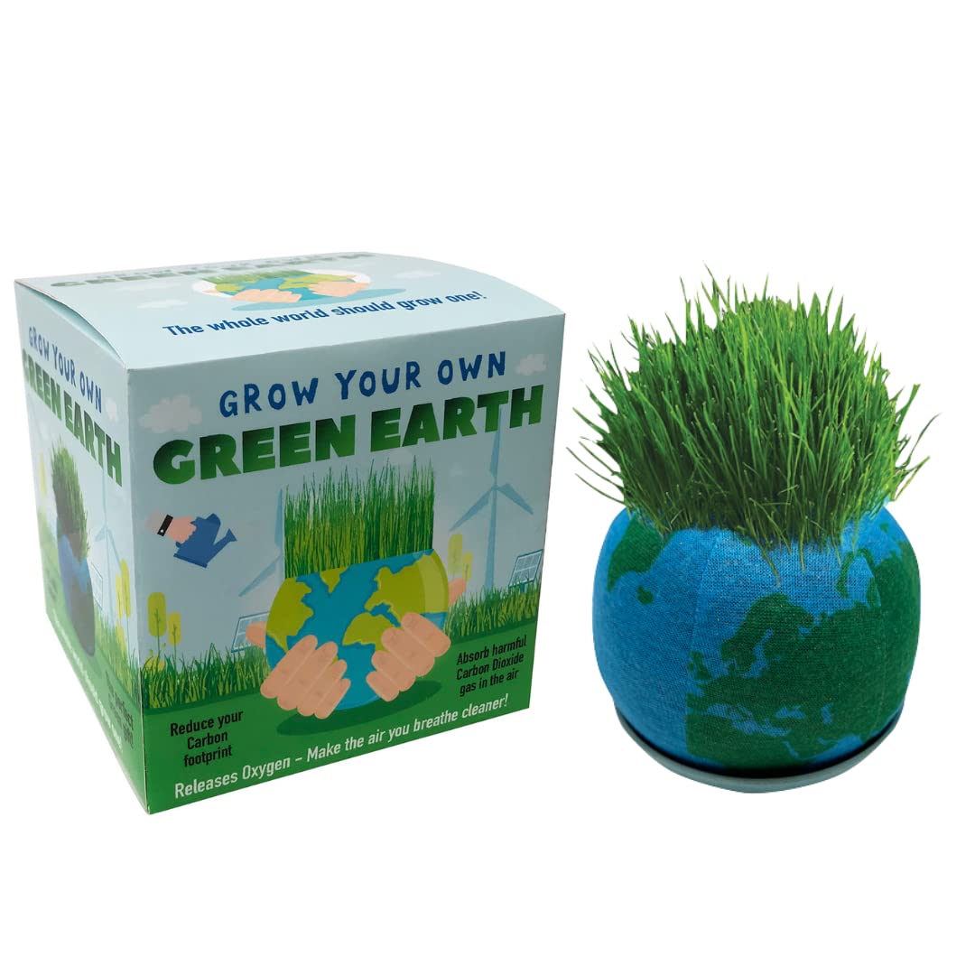 Diabolical DP1221 Grow Your Own Green Earth, Funny Gardening Gifts for Men and Women, Environmentally Friendly, Grass Heads for Kids to Grow, Gardening Gifts for Women, Eco Friendly Gifts, Vegan Gifts