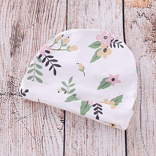 3Pcs/Set Baby Girl Toddler Floral Outfit Clothes Set Romper + Hat + Bowknot Headband (Color : White 100)