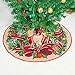 Monoche Traditonal Red and Green Christmas Tree Skirt Mat Cover Sweet Embroidered Themed with Most Christmas Ornaments (B)thumb 1