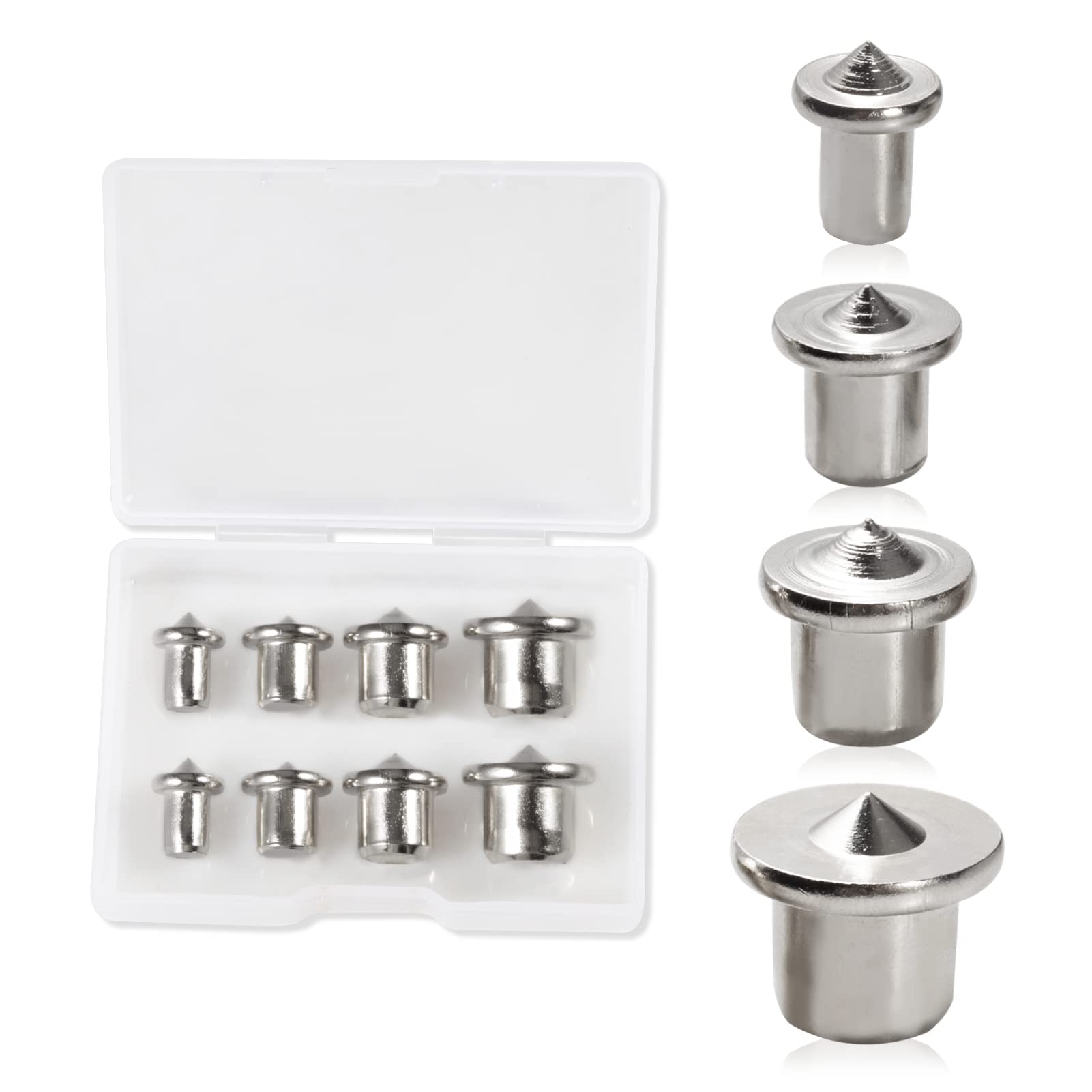 SPEEDWOX 8 Pcs Dowel and Tenon Center Transfer Plugs, Solid Dowel Pin Center Woodworking Alignment Tool, Drill Hole Tool for Woodworking Tool Accessories 6/8/10/12mm (1/4", 5/16", 3/8" 1/2")