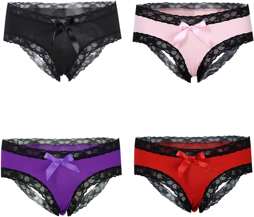 HiMiss Women's Hipster Open Back Lace Trim Briefs (UK 8-26)