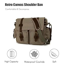 FANDARE Unisex Messenger Bag Canvas Satchel Bag
