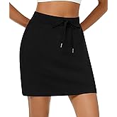 Casly Lamiit Women's Mini Skort Casual Drawstring High Waisted Short Sweat Skirt with Pockets