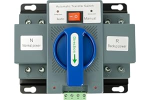 110V Dual Power Automatic Transfer Switch Dual Power Generator Changeover Switch 50HZ/60HZ (2P 63A Blue)