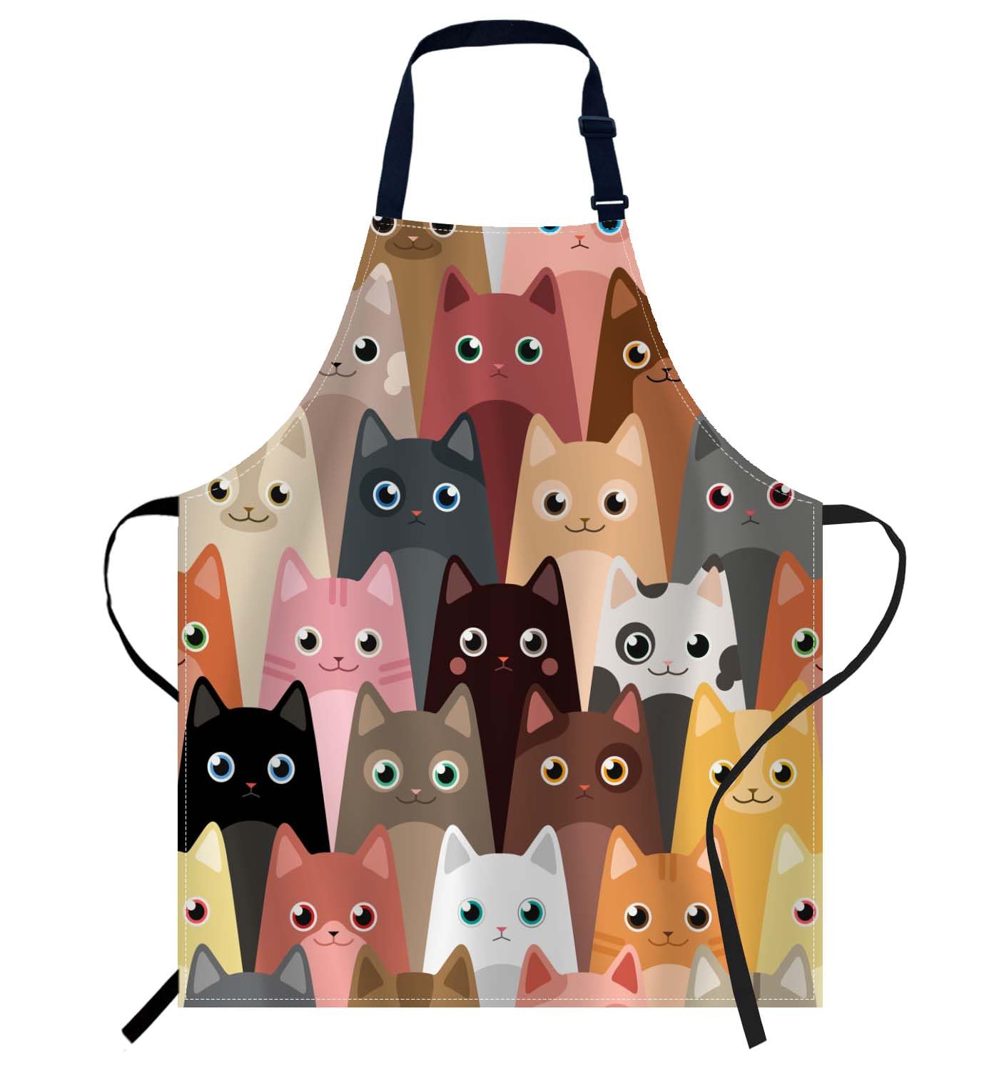 Smooffly Funny Cats Apron - Unisex Adjustable Bib, Cooking Kitchen Chef Wear for Women and Men - Suitable for Home, Restaurant, Coffee House — image 1