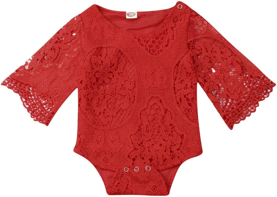 Newborn Baby Girls Romper Bodysuits Jumpsuit Playsuit Casual Clothes Lace Floral for Summer