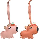 Dexprosy 2pieces Capybara Bag Charm Keychain - Leather Bag Charms, Handbag Accessories, Stylish Cartoon Pendant for Women, Fashionable Purse Ornament Gift