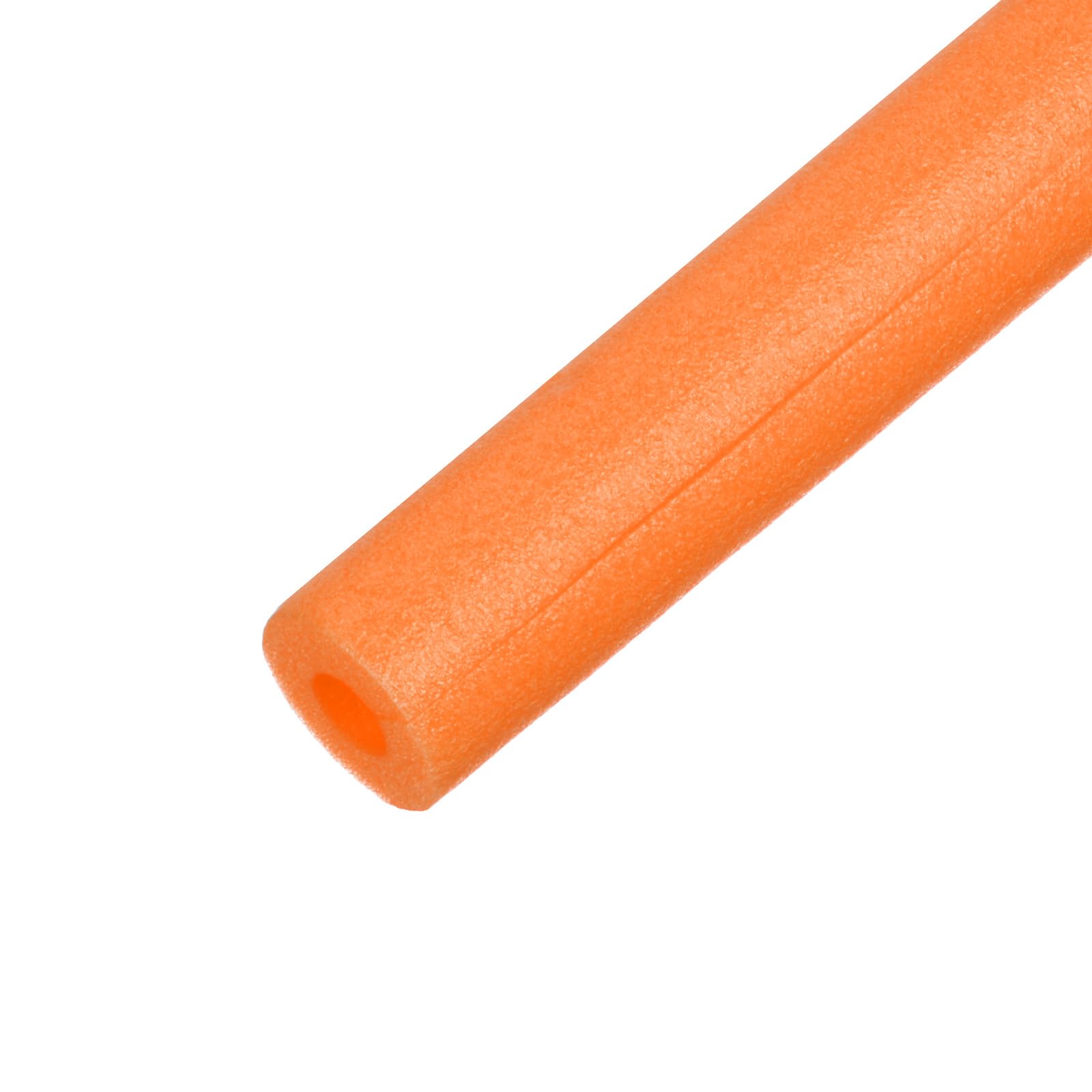 M METERXITY Pipe Insulation Tube, 17 x 2.4(L x OD) Foam Pipe Covers, Pre-Slit Clamp for Padding/Bumper Corner Edge Protection/Handle Water Pipes [Orange]