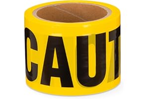 Pioneer “Caution” Safety Barricade Tape - Indoor/Outdoor Black on Yellow Background - 3 Inches X 200 Feet