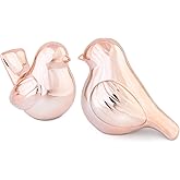 YINUOWEI Rose Gold Birds Statues Home Decor, Modern Bird Figurines Decor, Birds Sculpture Animal Figurines for Living Room, Bedroom, Office Desktop, Bookshelf, Cabinets