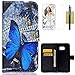 Galaxy S7 Edge Case,Samsung Galaxy S7 Edge Case,CASELAND [Full-Protection] Wallet Premium PU Leather Flip Cover with Credit Card ID Holders and Slot Case for Samsung Galaxy S7 Edge [2016] - Butterfly