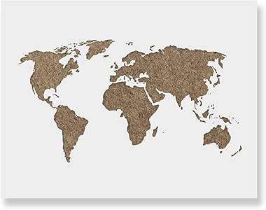 amazoncom world map stencil template for walls and crafts reusable