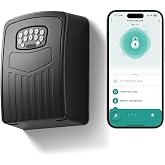 NexusLab Smart Key Lock Box with App Control, Bluetooth &amp; Digital Password Combination Lock, Wall Mount Heavy Duty Metal Key Safe Box for Home, Office, Real Estate &amp; Airbnb Outdoor