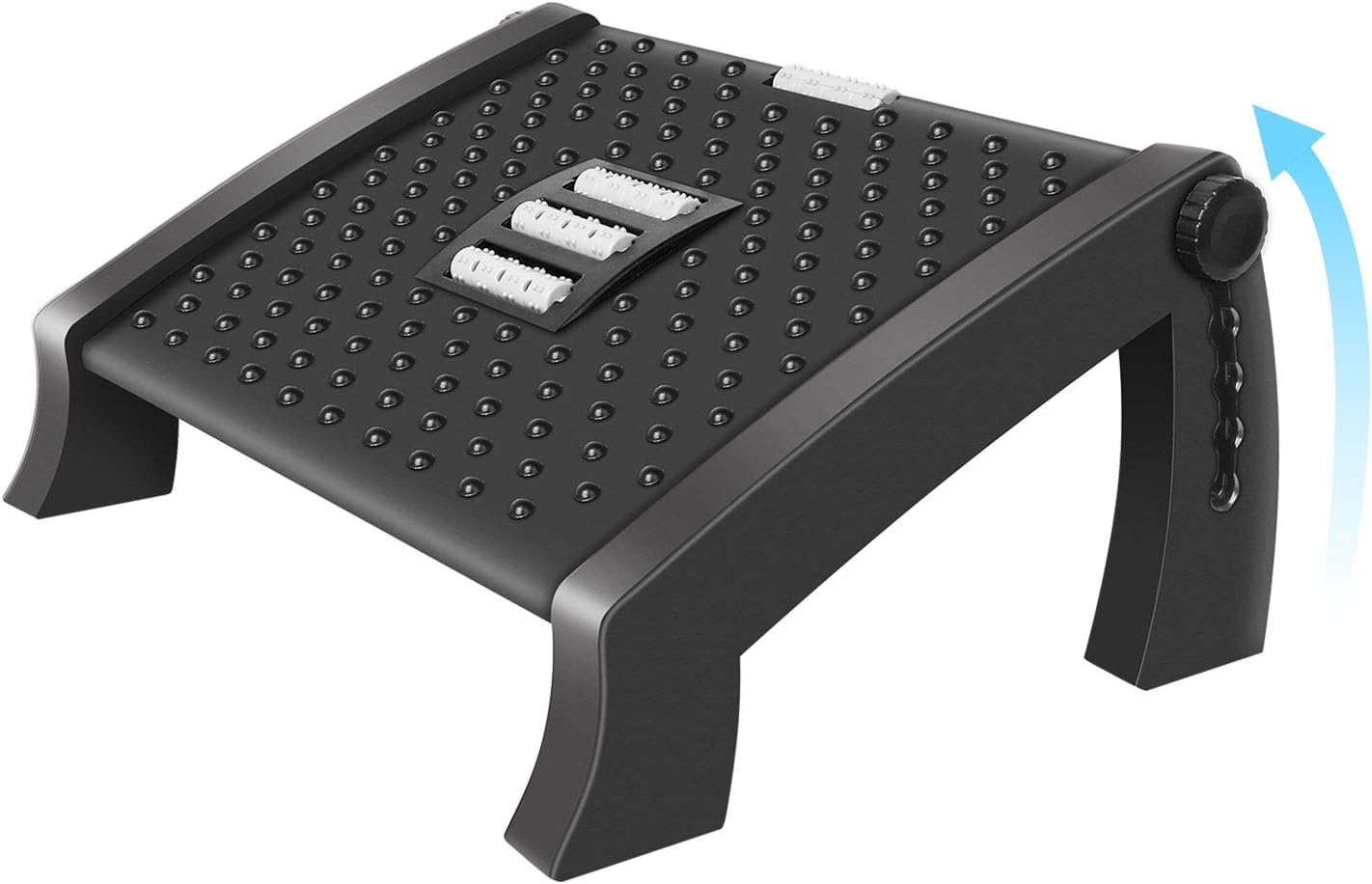 Adjustable Footrest for Under Desk, ACVCY Office Foot Rest with 6 Height Levels, Massage Texture and Roller Surface, Non Slip Base Ergonomic Under Desk Foot Rest for Improve Posture & Relief Pain : Office Products