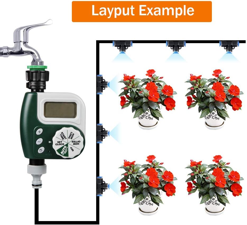 Innoo Tech Digital Water Timer, 2020 Upgrade Programmable Faucet Watering Timer with Huge LCD Display, Waterproof Automatic Sprinkler Controller for Garden Yard Lawn Drip Irrigation Watering System: Home & Kitchen
