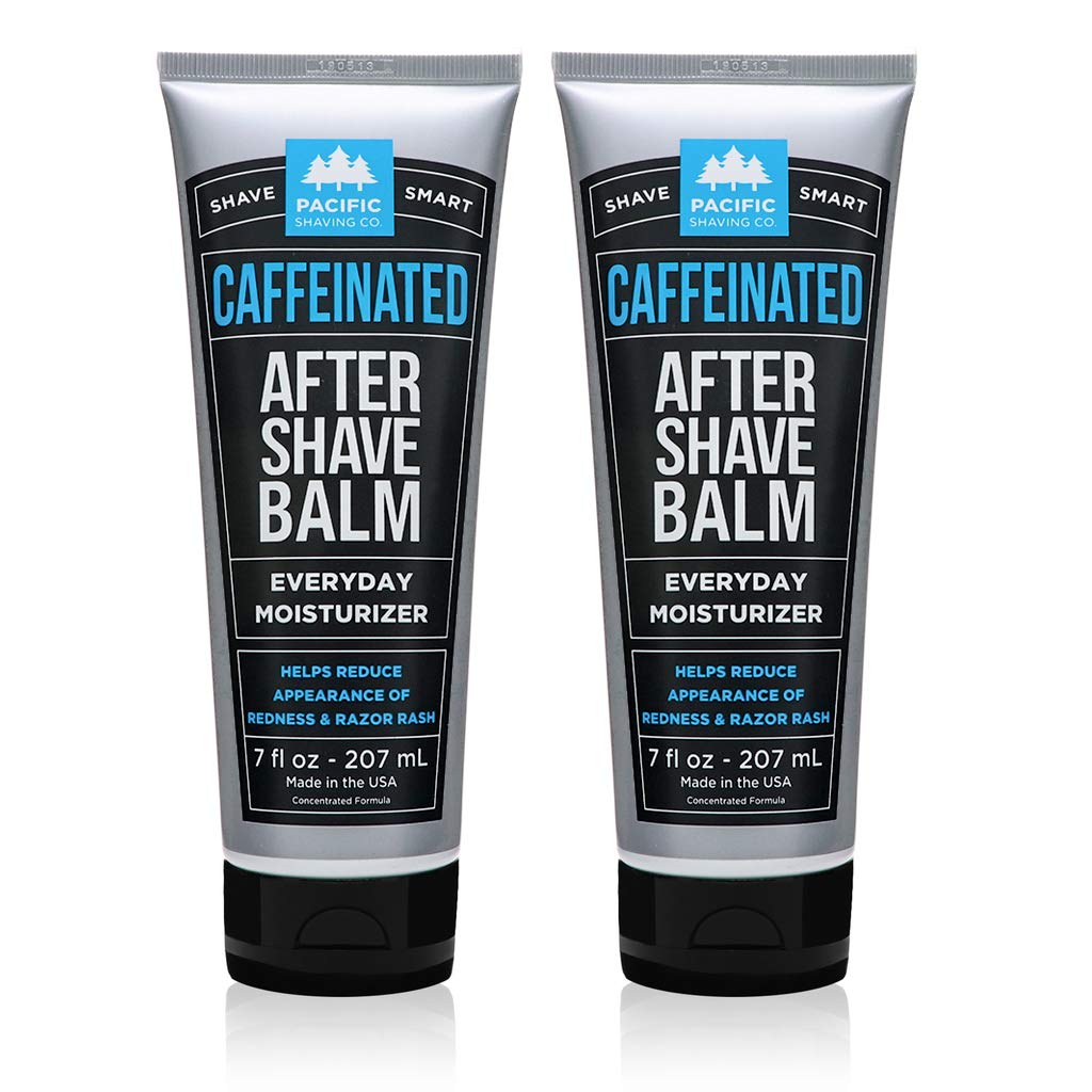 Pacific Shaving Company Caffeinated Aftershave - Helps Reduce Appearance of Redness, With Safe, Natural, and Plant-Derived Ingredients, Soothes Skin, Paraben-Free, 7 oz (Pack of 2)