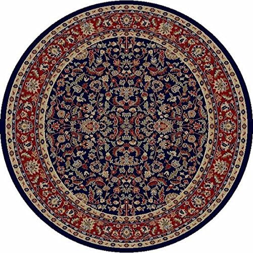 Rug Depot 145014 Traditional Oriental Round Rug - 5'3 Round - Emerald Collection - Navy Background - 100% Polypropylene - T-4 Quality Rating