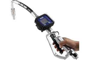 ROSVOLA Oil Control Valve Dispenser Nozzle, Digital Oil Transfer Pump with Meter, 1/2" 1500 Psi Lubricant Gasoline Nozzle for gear oil, engine oil, antifreeze
