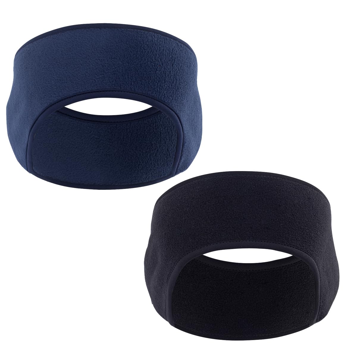 Fleece Ear Warmers Headband/Ear Muffs GoFriend Winter Headbands for Adults Men & Women, Stay Warm & Cozy with our Thermal Polar Fleece & Performance Stretch (Black+Blue)