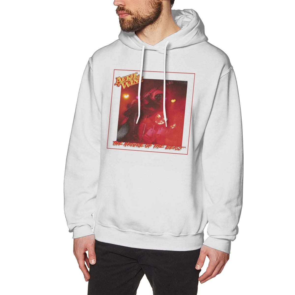 Erman Print April Wine Music Band Cover Pullover Shirts Retro Black Hooded 