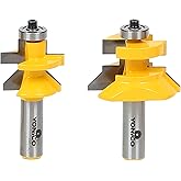 Yonico 15227 Matched Tongue and Groove V-Notch Router Bit Set 1/2-Inch Shank