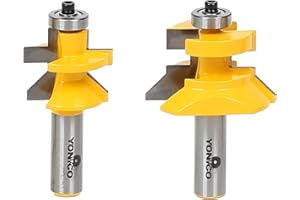 Yonico 15227 Matched Tongue and Groove V-Notch Router Bit Set 1/2-Inch Shank