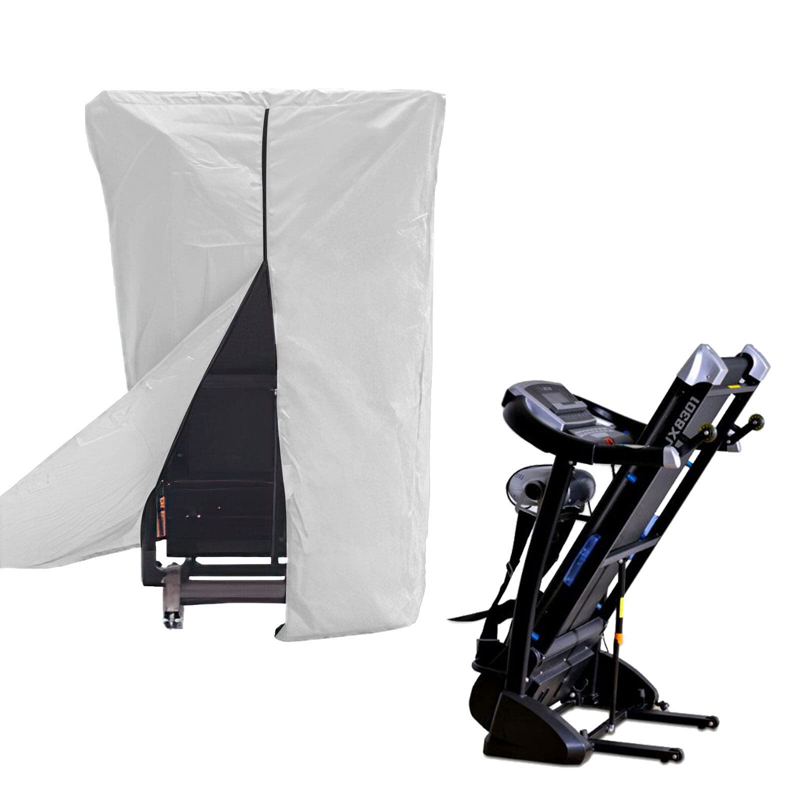 NCONCO Treadmill Cover Folding Treadmill Protective Dustproof Fitness Equipment, Drawstring Cover for Home, Gym (Silver, 160 * 95 * 75)