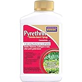 Bonide Pyrethrin Garden Insect Spray Concentrate, 8 oz Ready-to-Mix Fast Acting Insecticide for Outdoor Garden Use