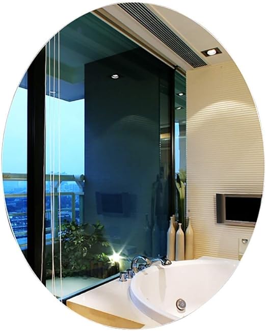 Amazon Com Bathroom Mirror Oval Frameless Wall Mounted Vanity Mirrors Makeup Mirror For Bathroom Washroom Hallway Size 60cmx80cm Home Kitchen