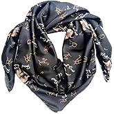 Helder Creek Co Wild Rag Silk Scarf 36'', Western Cowboy Bandana Wild Rags,Square Silky High Lander Patteren Scarves