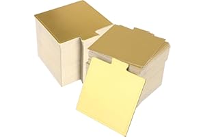 MUKLEI 500 Pack Mini Cake Board - Grease-Proof Square Golden Cardboard Base for Mousse, Cupcakes, Bread, Sweets, Desserts - D