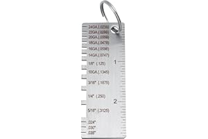 Portable Metal Sheet Thickness Gauge, Stainless Steel Wire/Metal Sheet Thickness Welding Gage Plated Size Inspection Tool wit