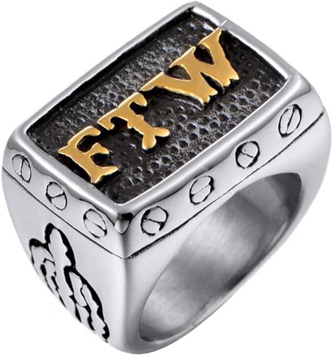 Edelstahl Ring 316L - Tief Graviert Mit Biker Design Für Herren