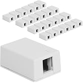 ICC 1-Port Surface Mount Box for Slim/Wide Keystone Jacks, White, 25-Pack | UL Listed, TAA compliant, compact outlet housing, voice and data connections, inserts sold separately, low-voltage cabling