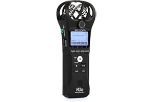 Zoom H1n Portable Recorder, Onboard Stereo Microphones, Camera Mountable, Records to SD Card, Compact, USB Microphone, Overdu